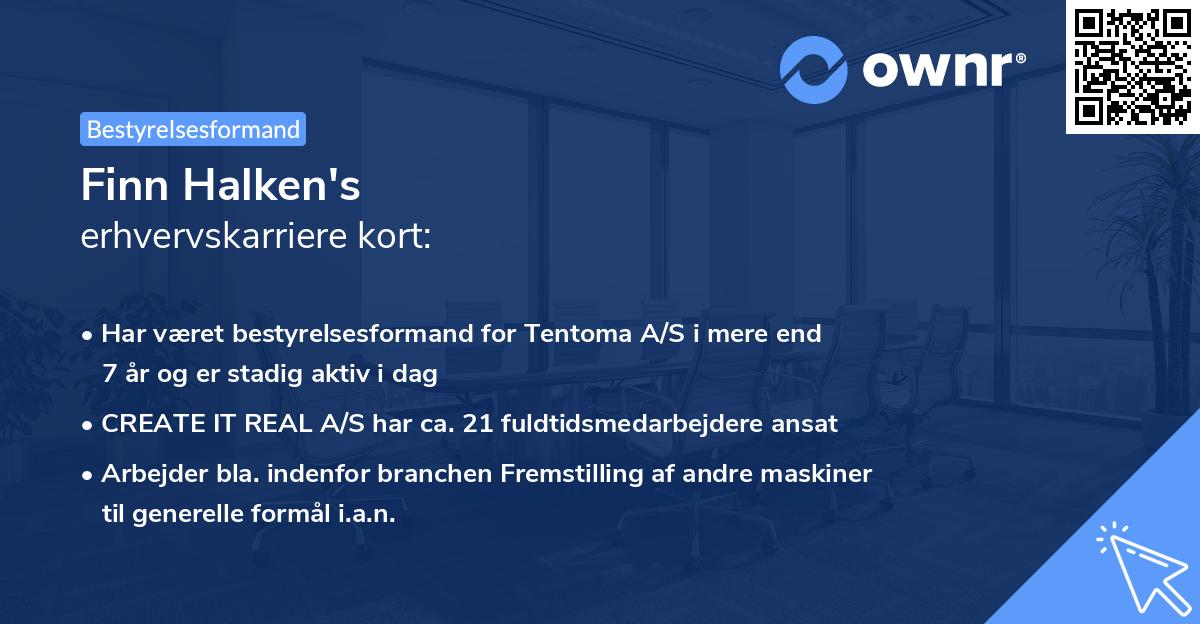 Finn Halken's erhvervskarriere kort