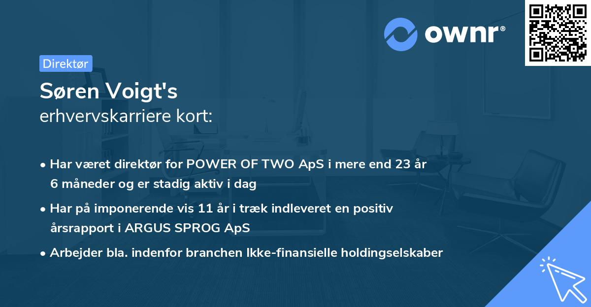 Søren Voigt's erhvervskarriere kort
