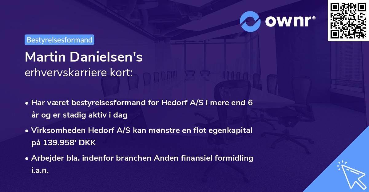 Martin Danielsen's erhvervskarriere kort