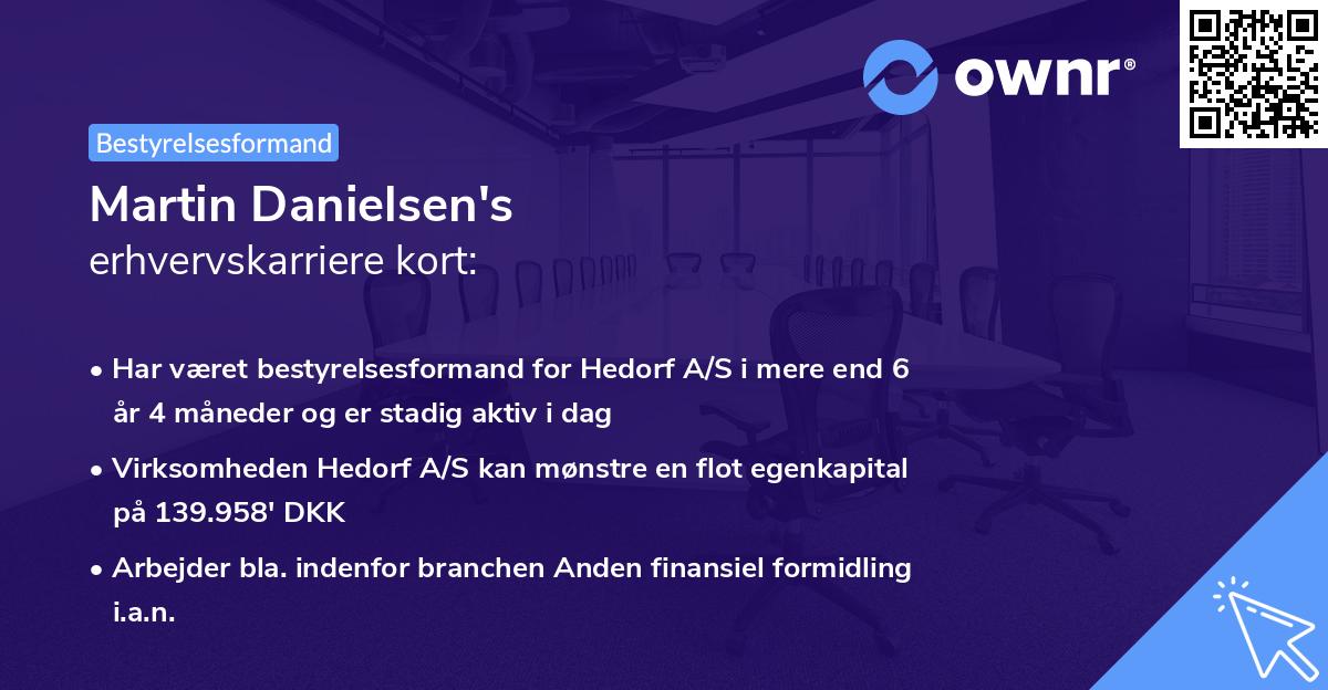 Martin Danielsen's erhvervskarriere kort