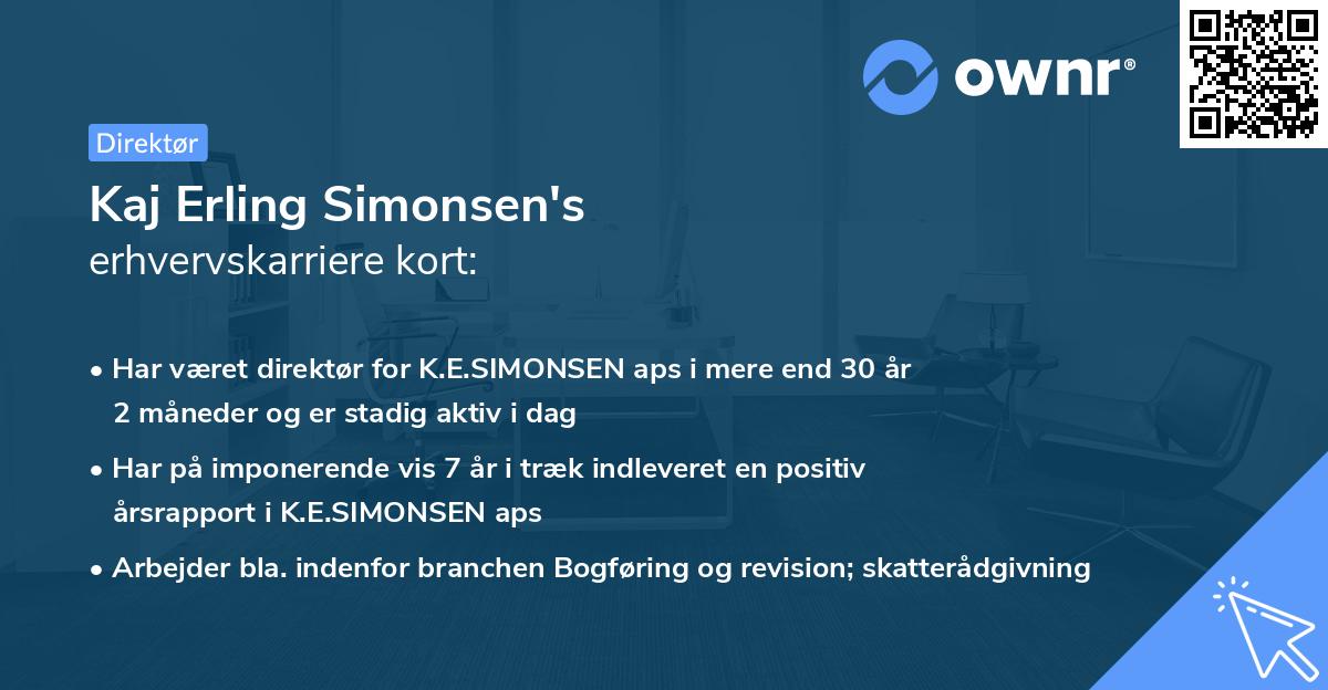 Kaj Erling Simonsen's erhvervskarriere kort
