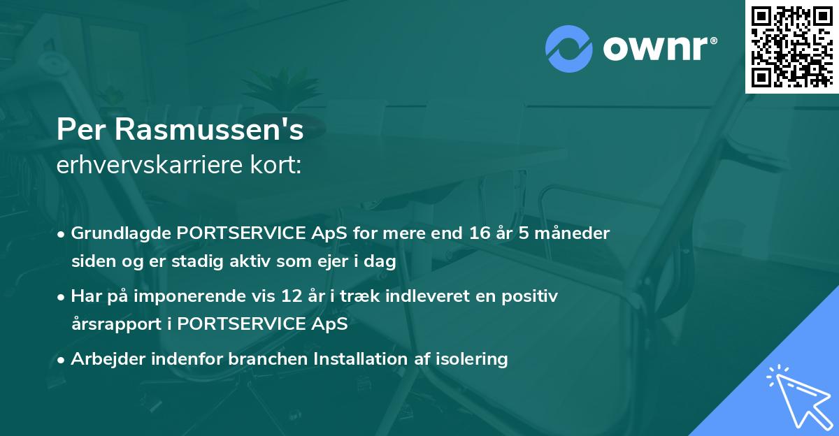 Per Rasmussen's erhvervskarriere kort