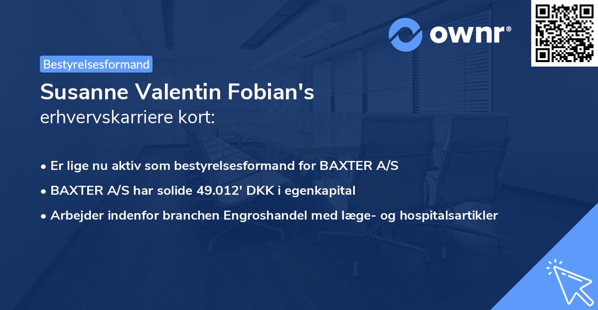 Susanne Valentin Fobian's erhvervskarriere kort