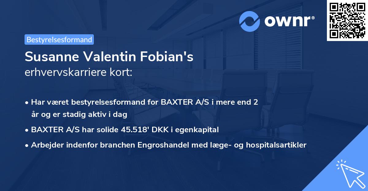 Susanne Valentin Fobian's erhvervskarriere kort