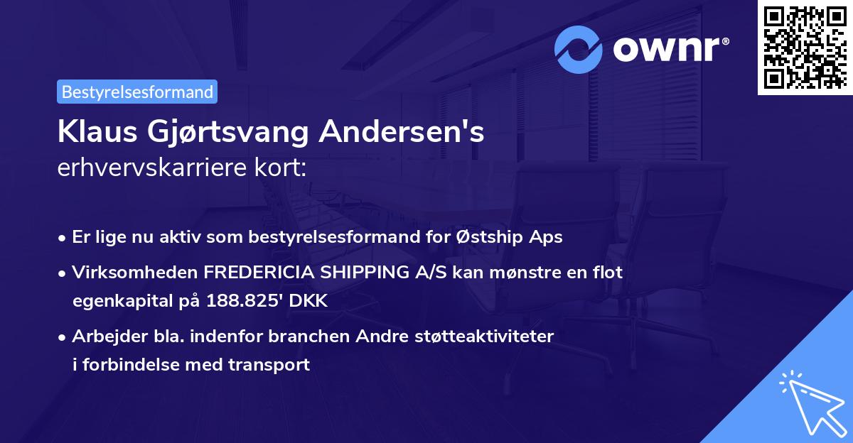 Klaus Gjørtsvang Andersen's erhvervskarriere kort