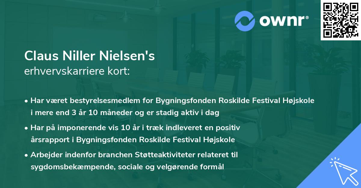 Claus Niller Nielsen's erhvervskarriere kort