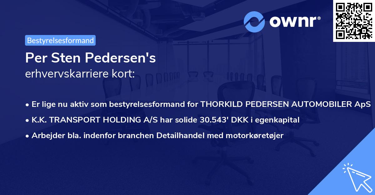 Per Sten Pedersen's erhvervskarriere kort