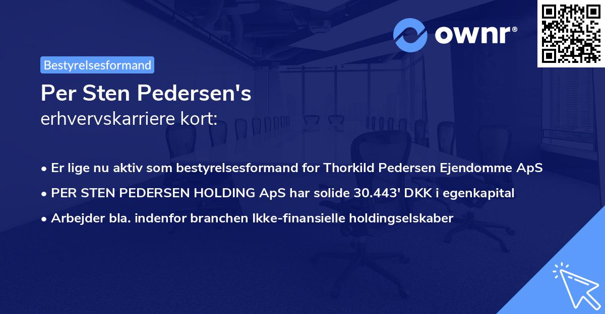 Per Sten Pedersen's erhvervskarriere kort