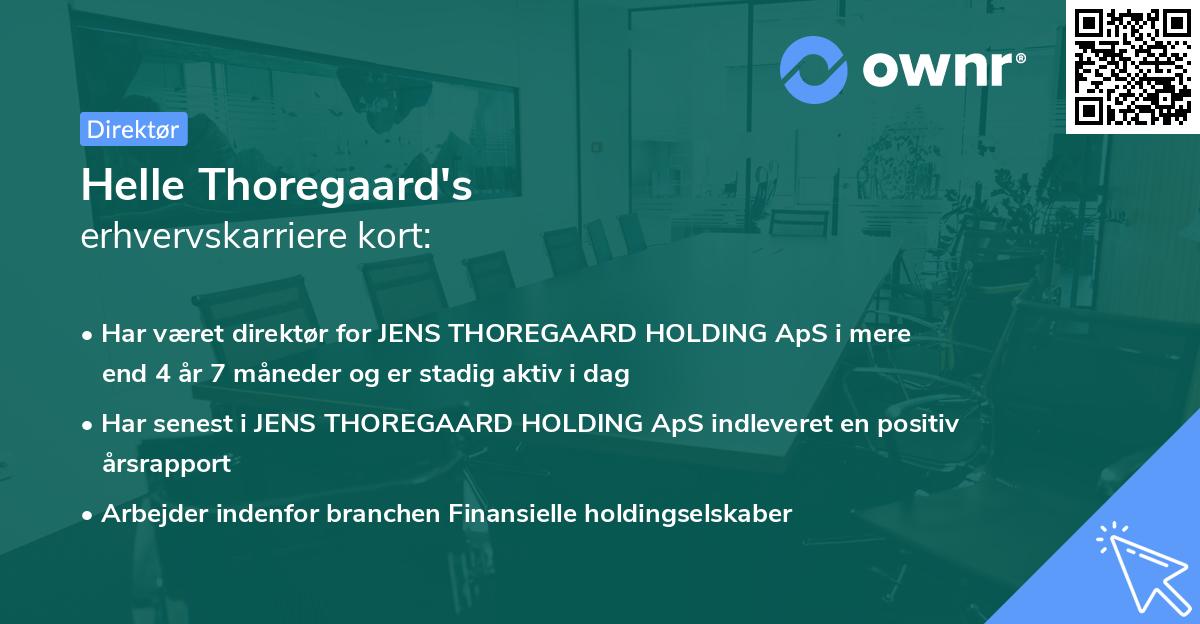 Helle Thoregaard's erhvervskarriere kort