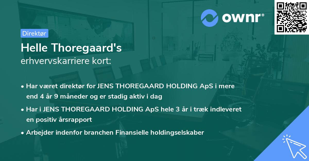 Helle Thoregaard's erhvervskarriere kort