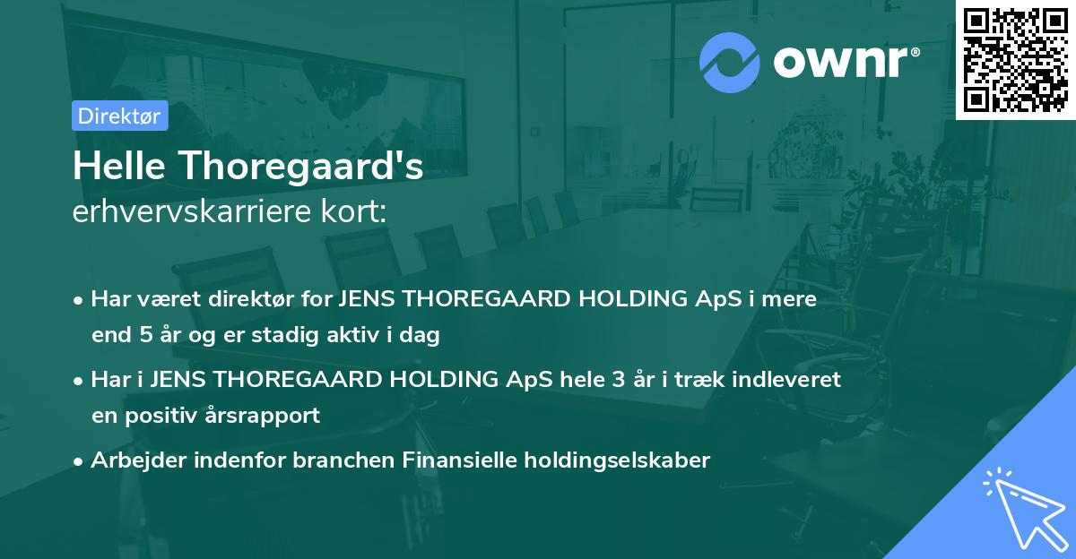 Helle Thoregaard's erhvervskarriere kort