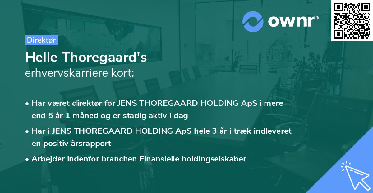 Helle Thoregaard's erhvervskarriere kort