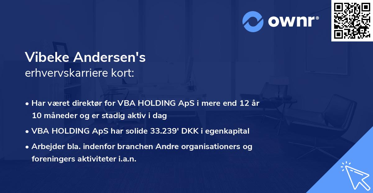 Vibeke Andersen's erhvervskarriere kort