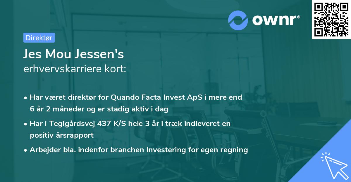 Jes Mou Jessen's erhvervskarriere kort