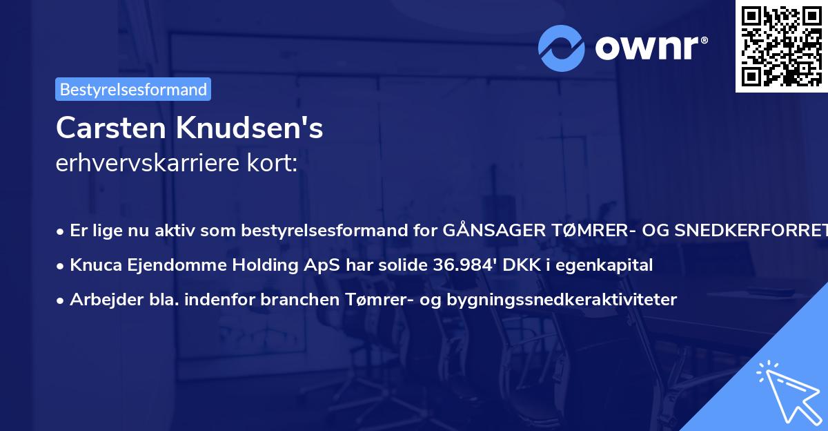 Carsten Knudsen's erhvervskarriere kort