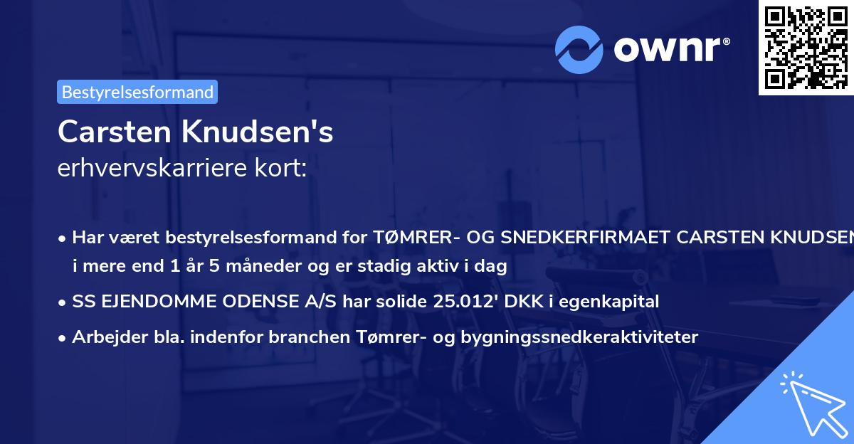 Carsten Knudsen's erhvervskarriere kort