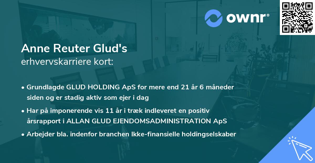 Anne Reuter Glud's erhvervskarriere kort