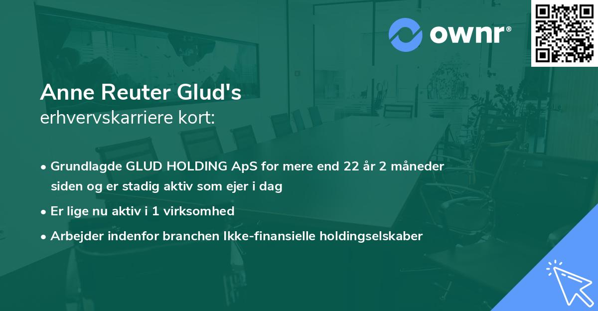 Anne Reuter Glud's erhvervskarriere kort