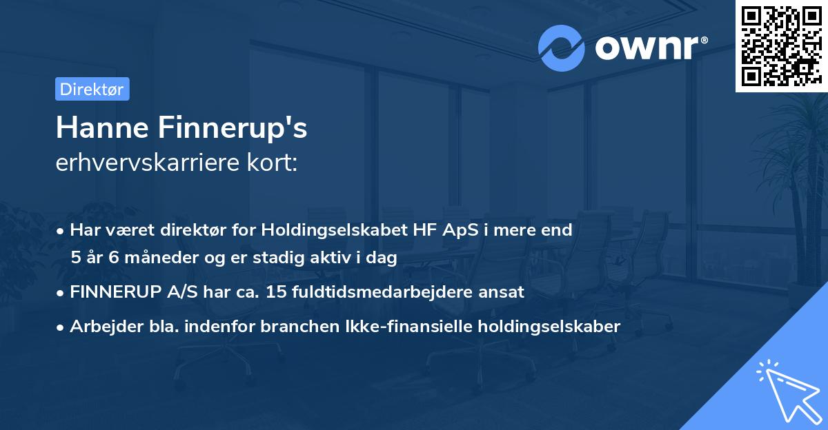 Hanne Finnerup's erhvervskarriere kort
