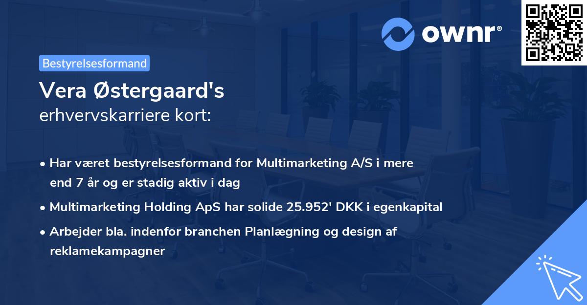Vera Østergaard's erhvervskarriere kort