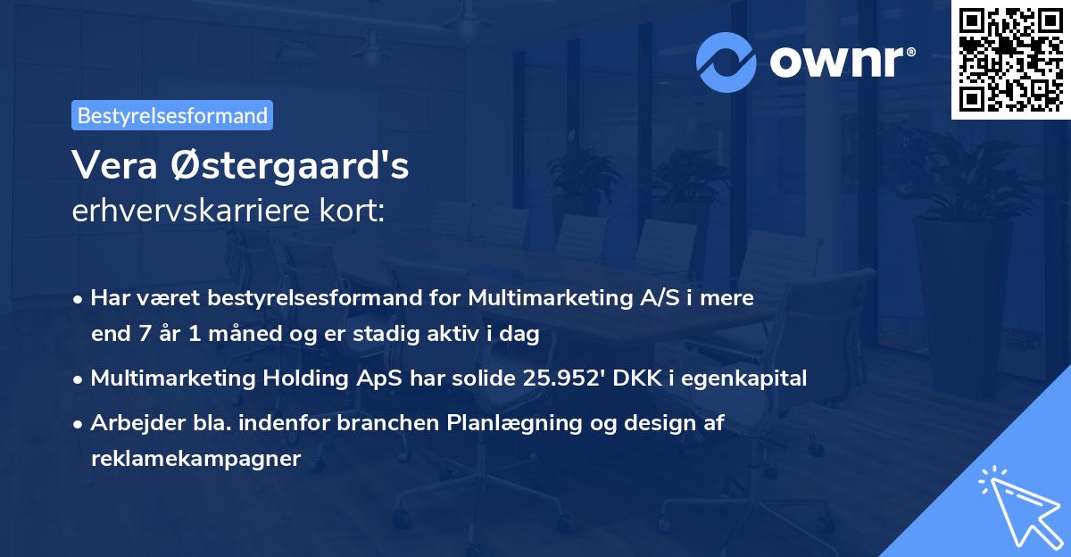 Vera Østergaard's erhvervskarriere kort