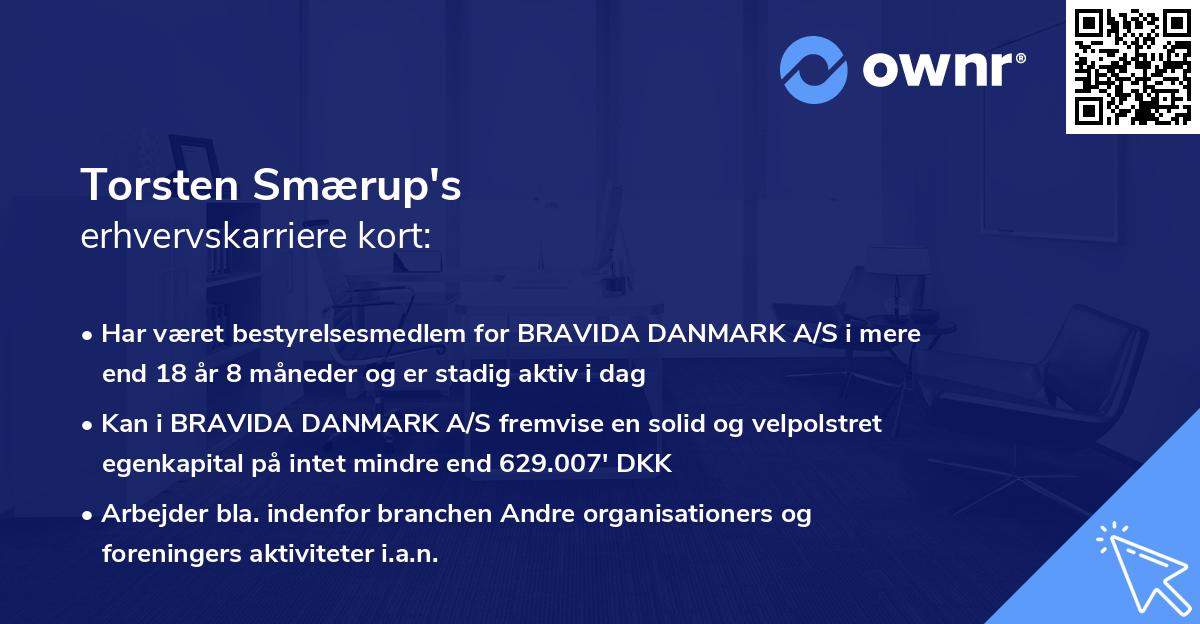 Torsten Smærup's erhvervskarriere kort