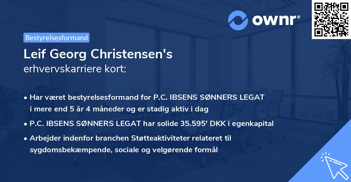 Leif Georg Christensen's erhvervskarriere kort
