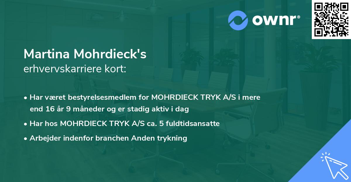 Martina Mohrdieck's erhvervskarriere kort