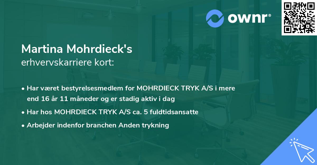 Martina Mohrdieck's erhvervskarriere kort