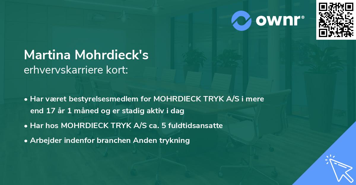 Martina Mohrdieck's erhvervskarriere kort