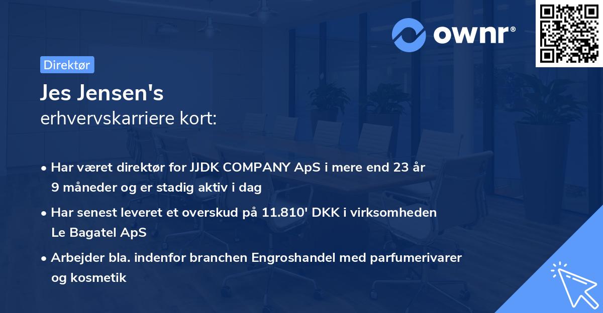 Jes Jensen's erhvervskarriere kort
