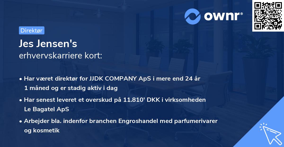 Jes Jensen's erhvervskarriere kort