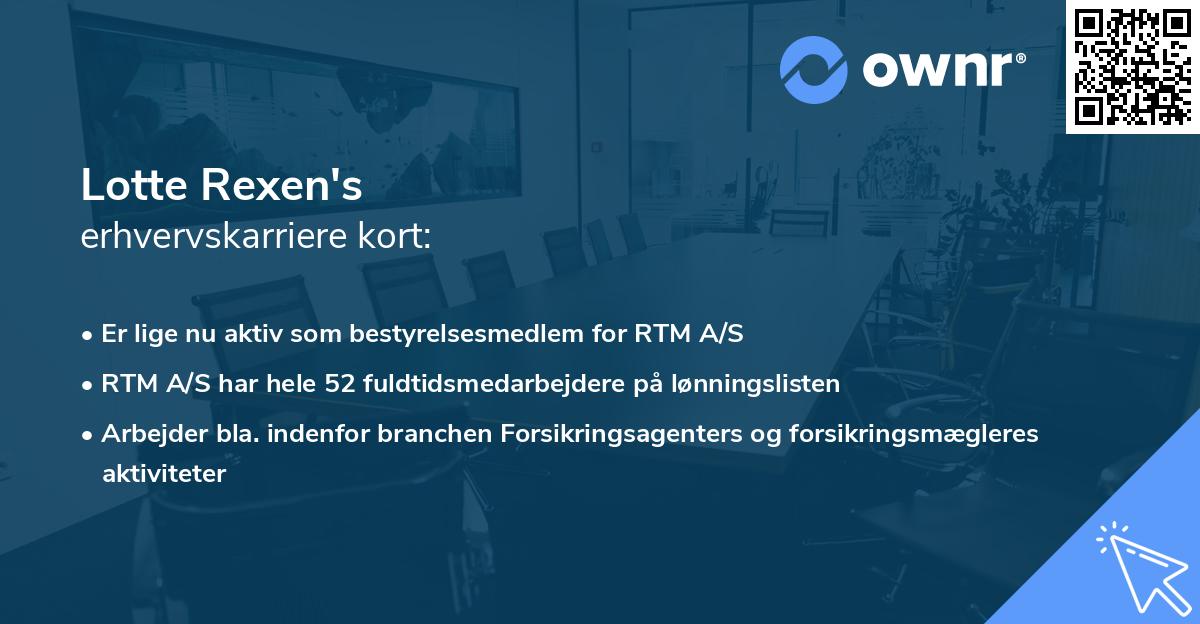 Lotte Rexen's erhvervskarriere kort