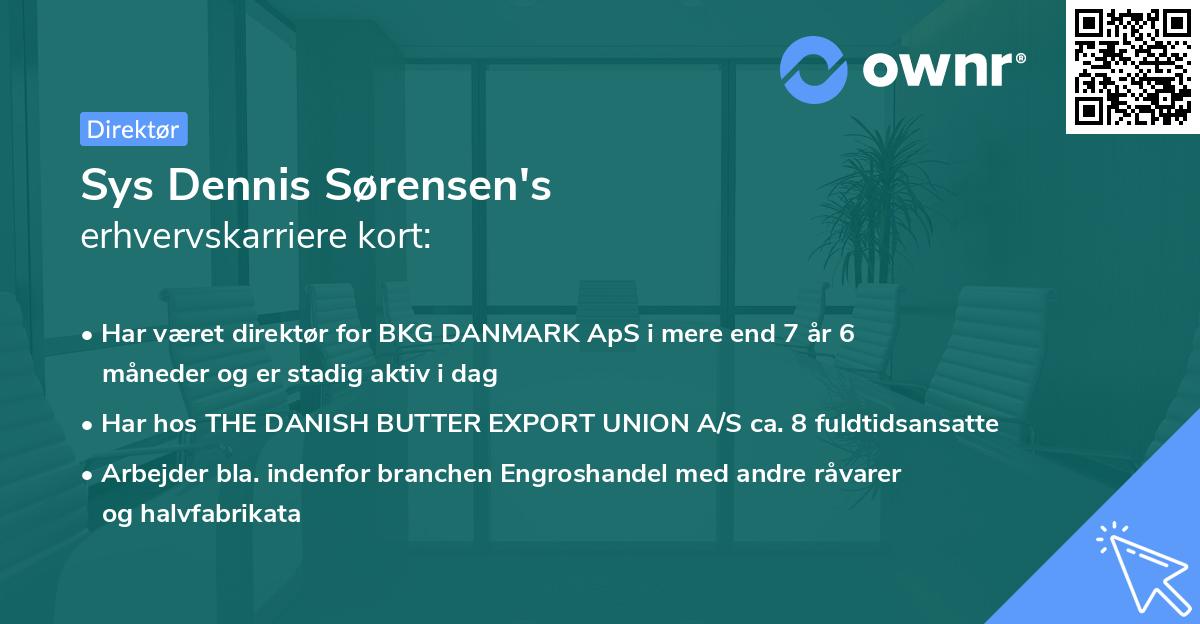 Sys Dennis Sørensen's erhvervskarriere kort