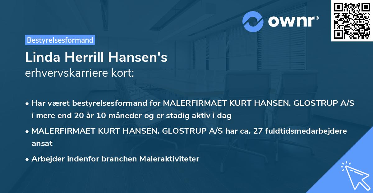 Linda Herrill Hansen's erhvervskarriere kort