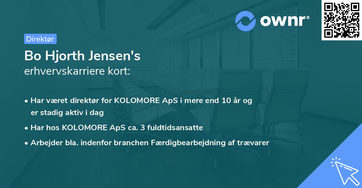 Bo Hjorth Jensen's erhvervskarriere kort