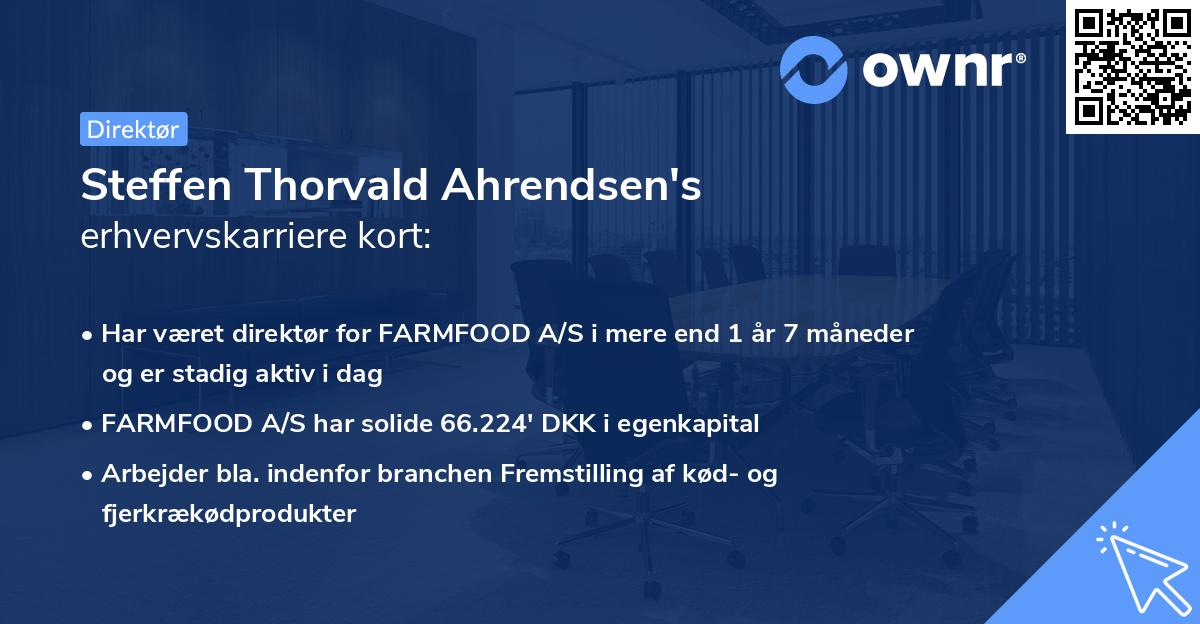 Steffen Thorvald Ahrendsen's erhvervskarriere kort