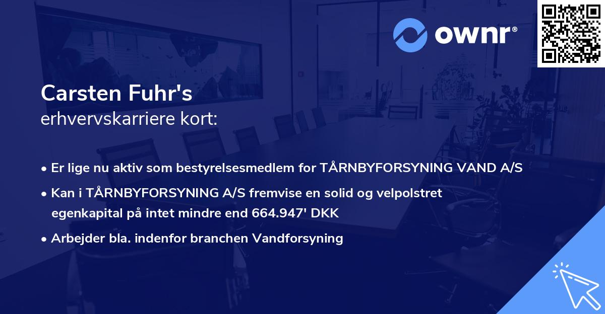 Carsten Fuhr's erhvervskarriere kort