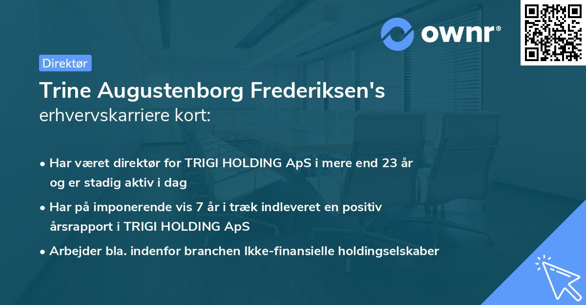 Trine Augustenborg Frederiksen's erhvervskarriere kort