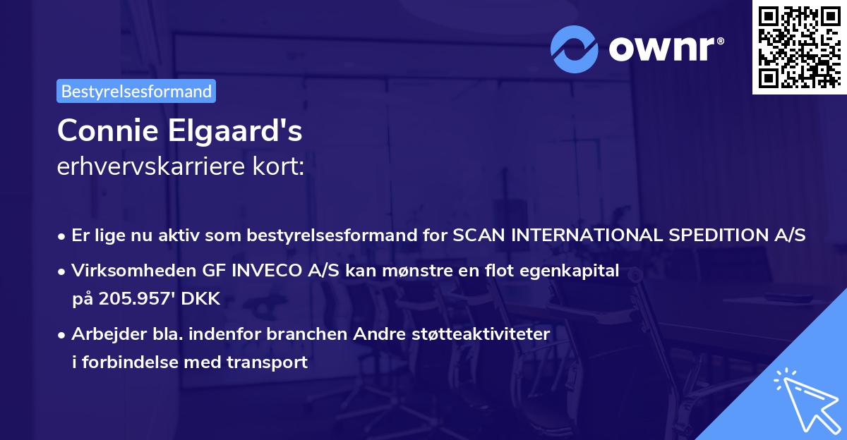 Connie Elgaard's erhvervskarriere kort