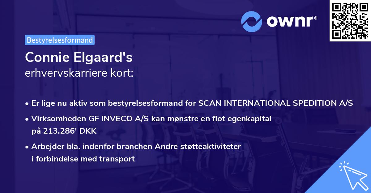 Connie Elgaard's erhvervskarriere kort
