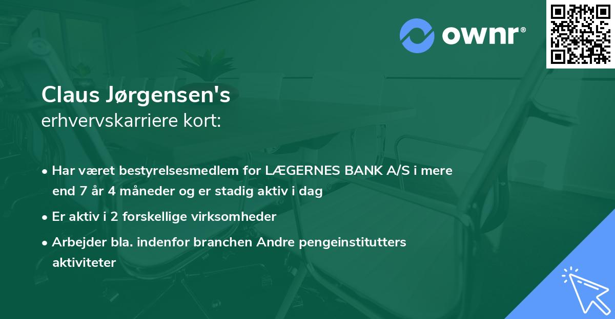 Claus Jørgensen's erhvervskarriere kort
