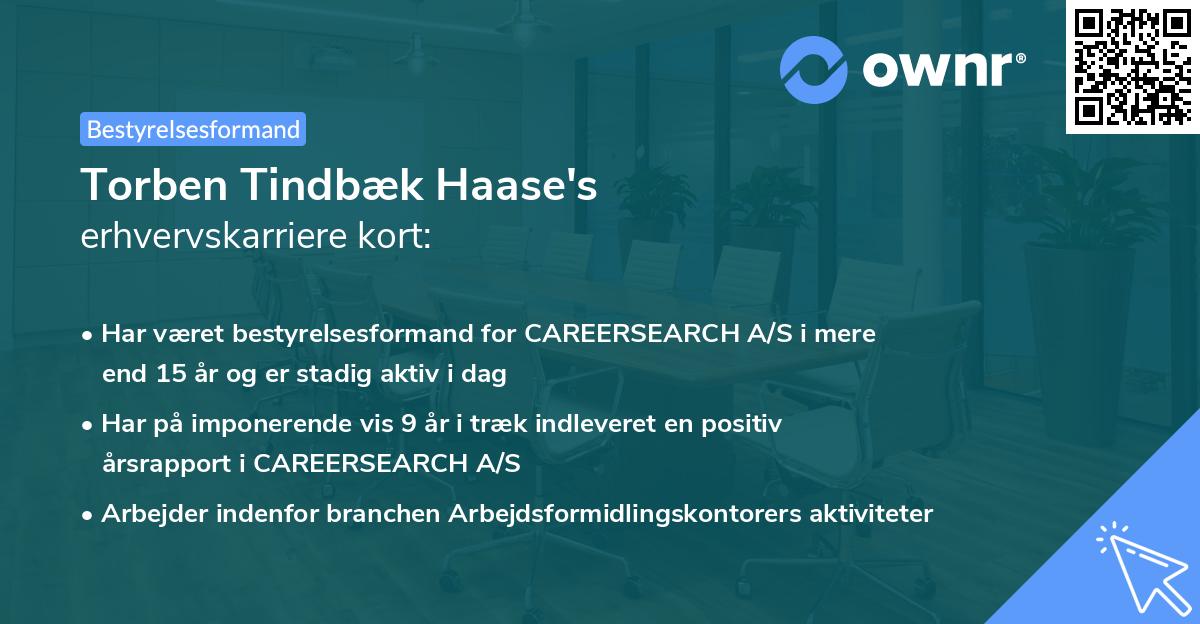 Torben Tindbæk Haase's erhvervskarriere kort