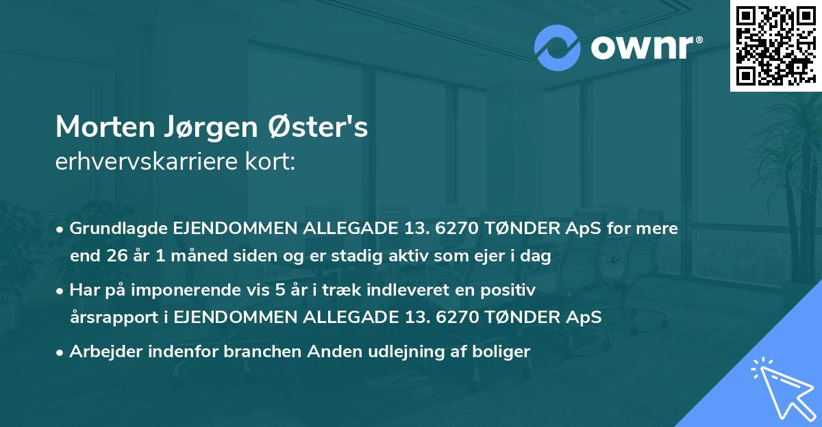 Morten Jørgen Øster's erhvervskarriere kort
