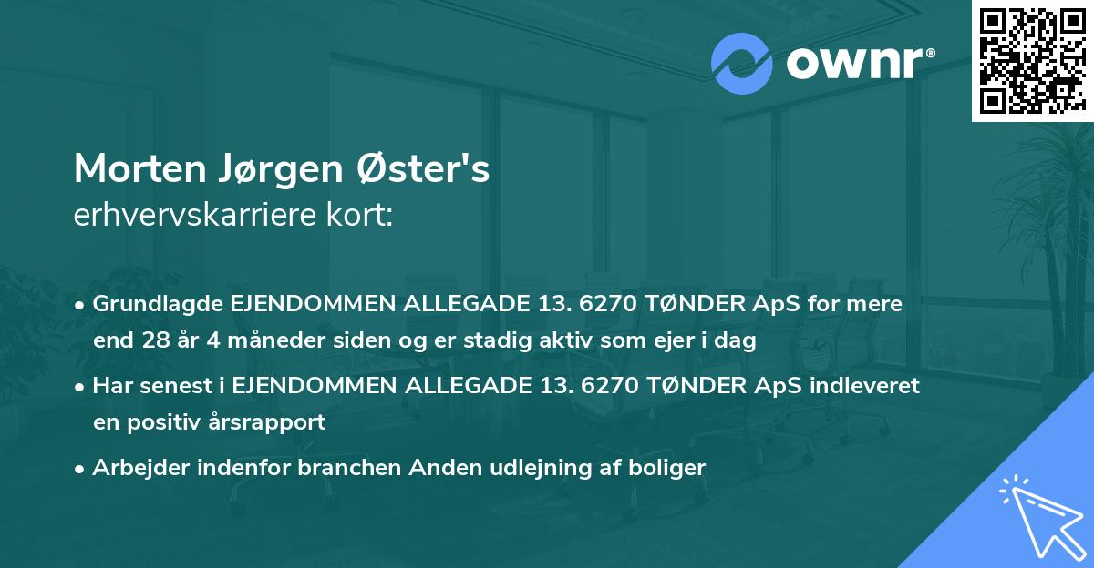 Morten Jørgen Øster's erhvervskarriere kort