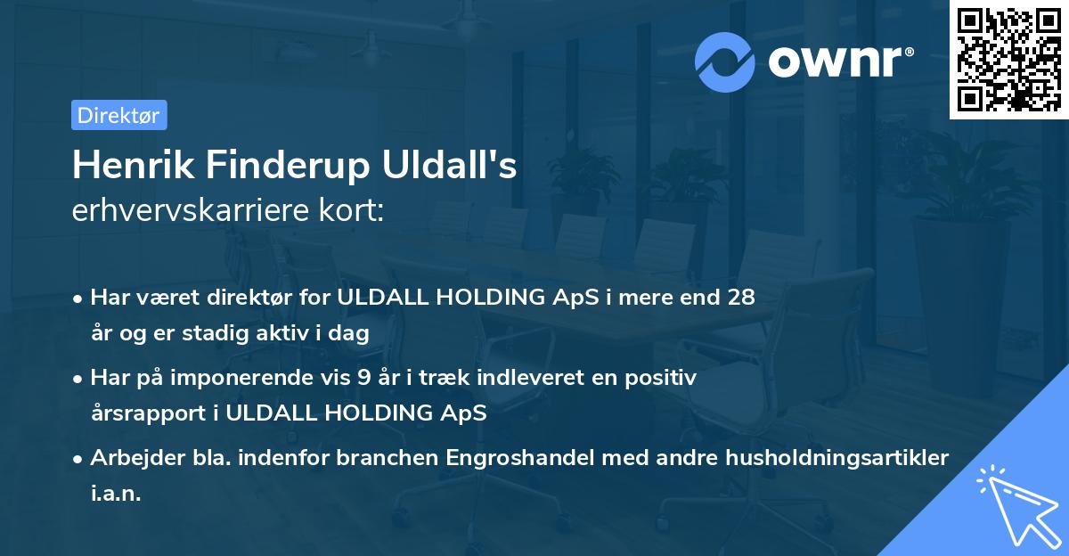 Henrik Finderup Uldall's erhvervskarriere kort