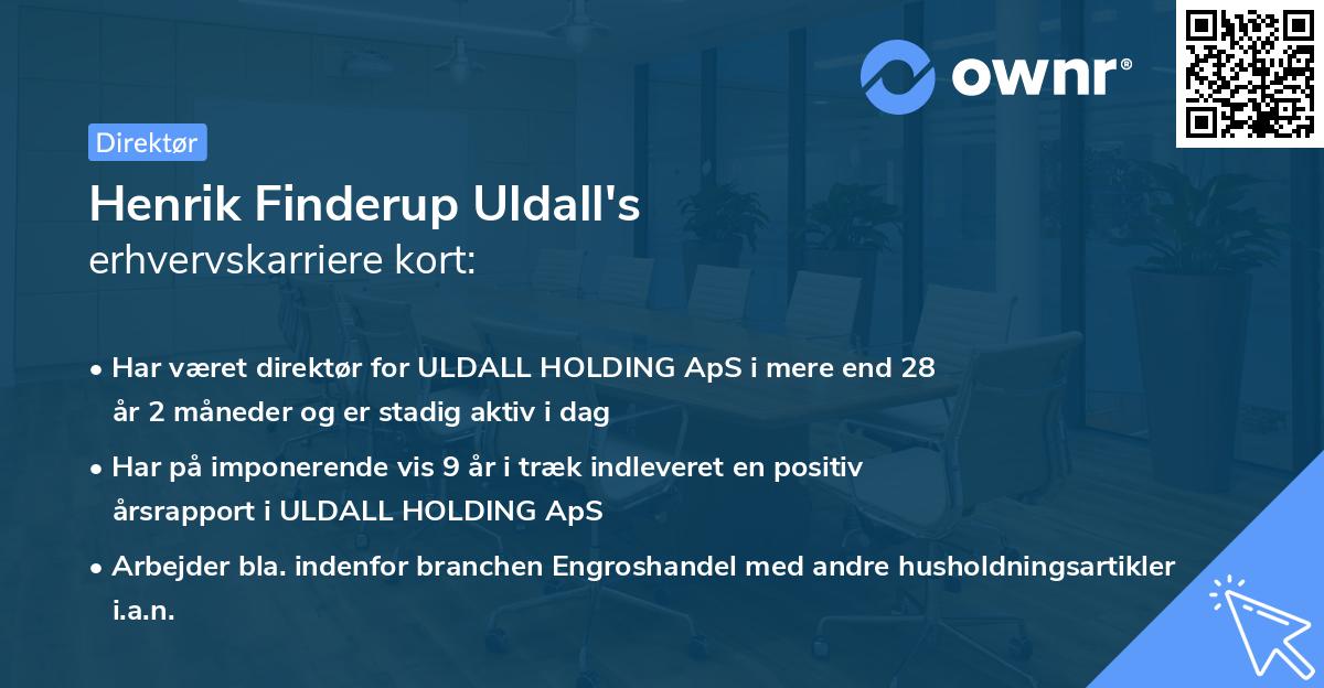 Henrik Finderup Uldall's erhvervskarriere kort