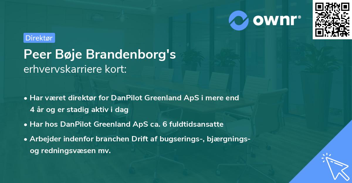 Peer Bøje Brandenborg's erhvervskarriere kort