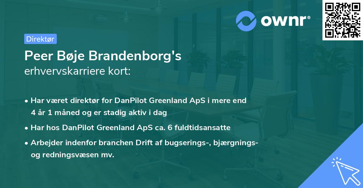 Peer Bøje Brandenborg's erhvervskarriere kort