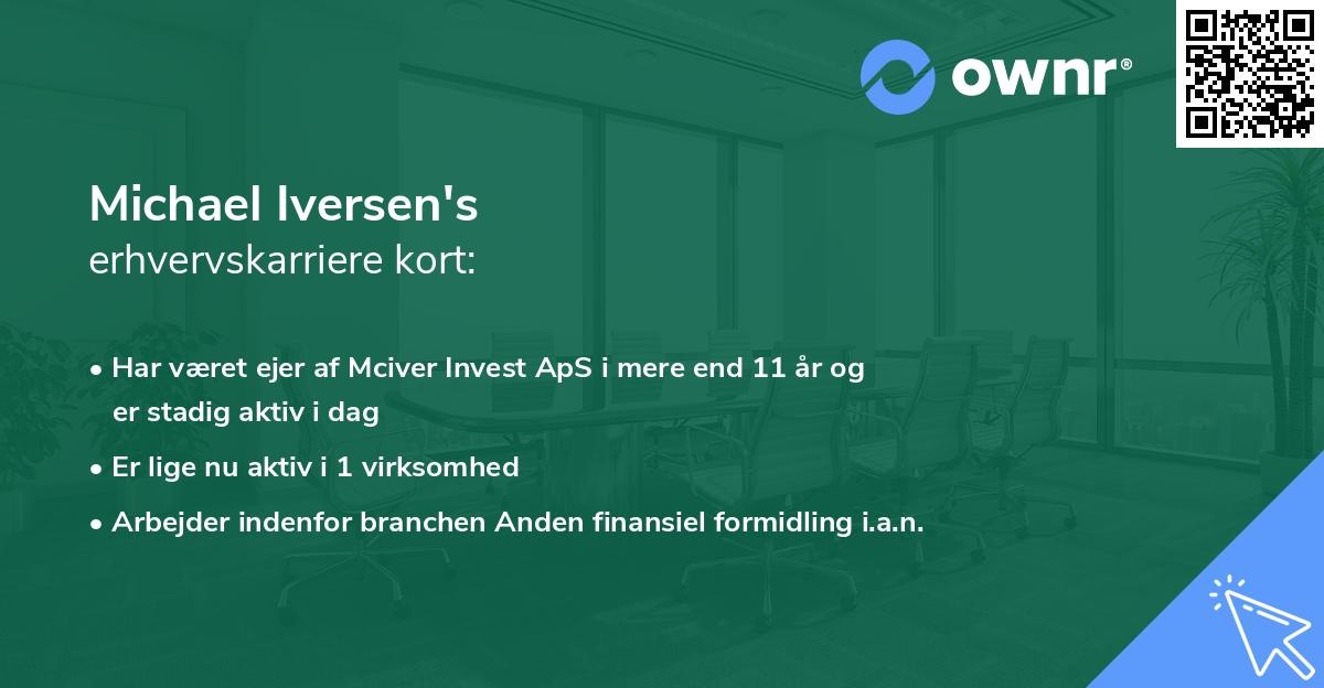 Michael Iversen's erhvervskarriere kort